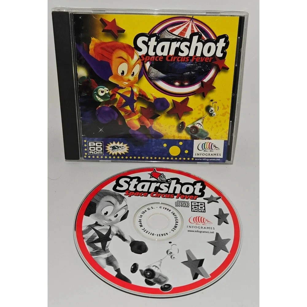 Starshot Space Circus Fever PC CD-ROM Infogrames 1999 Retro Video Game